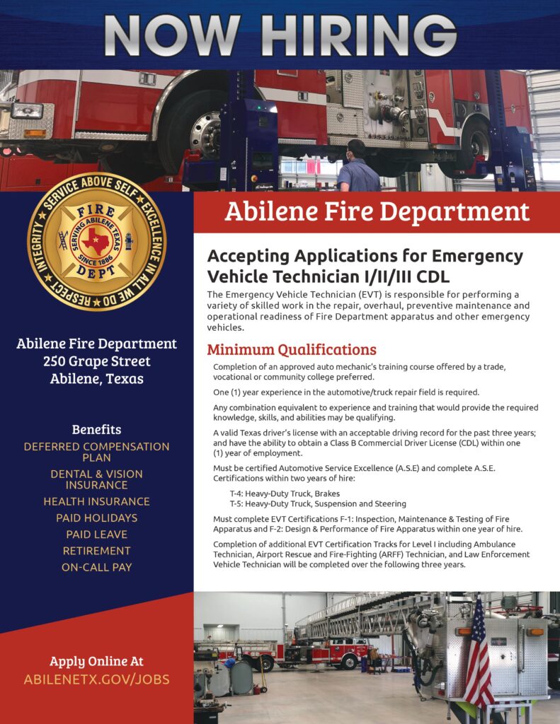 Employment - Texas Association for Emergency Vehicle Technicians